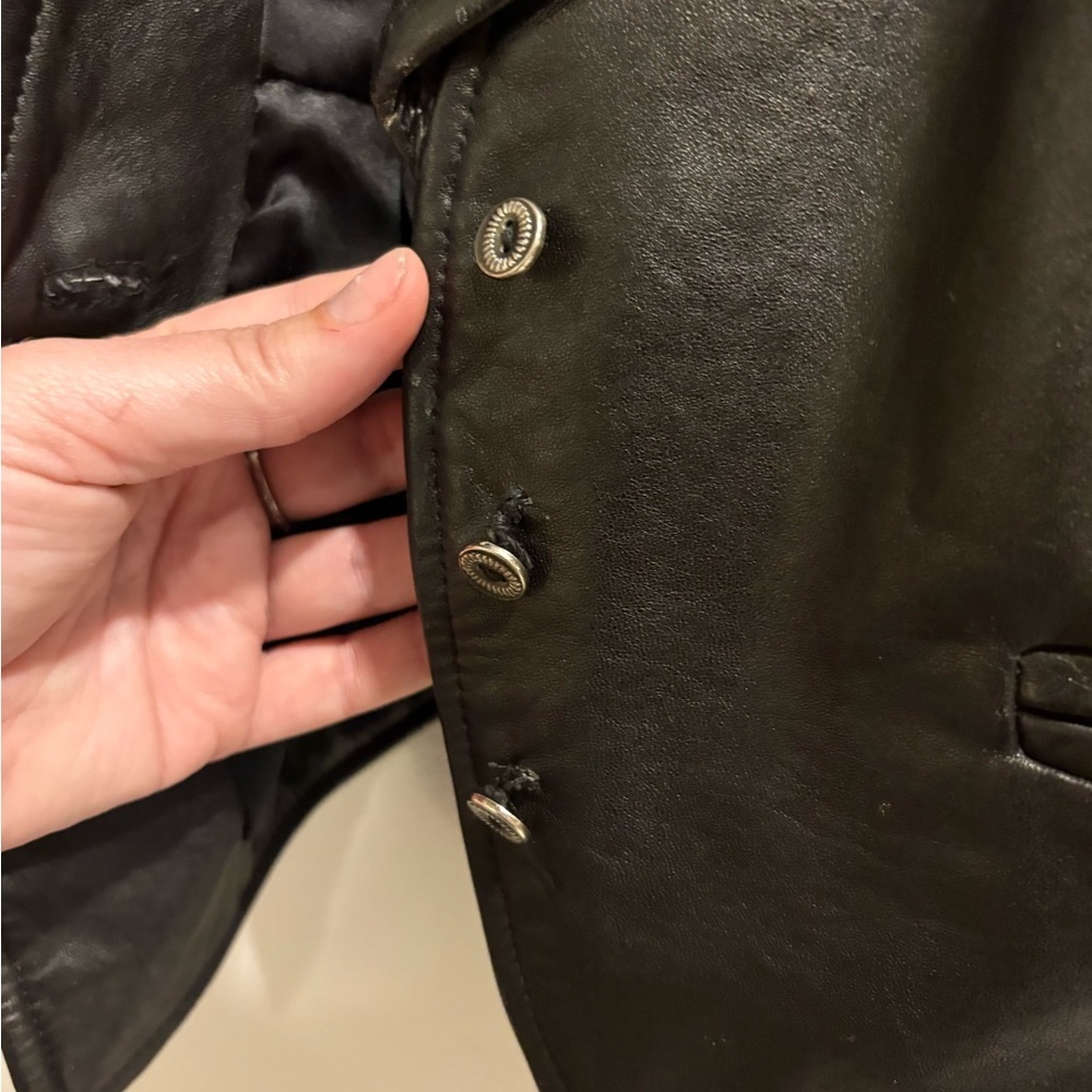 Vintage CEDARS Genuine Leather Vest - Black - Size L - 90s Y2K Style - Picture 5 of 5